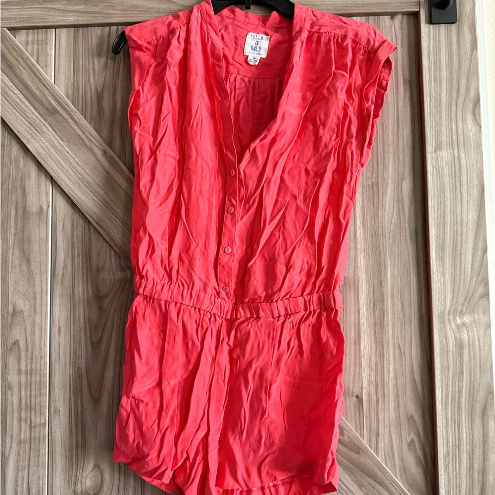 Sunshine & Shadow Pink Sleeveless One Piece with V-Neckline